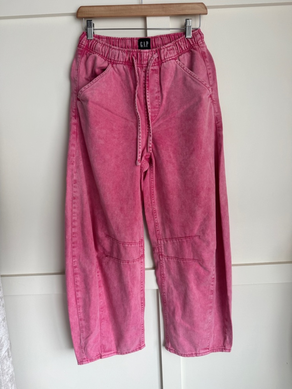 GAP Pink Drawstring Washed Pull-On Pants - Picture 2 of 5